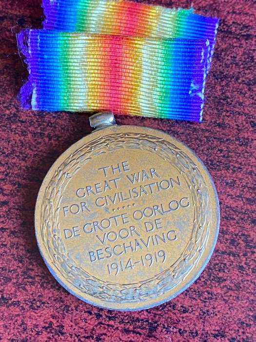 WW1 VICTORY MEDAL AWARDED TO LANCE CORPORAL EDWARD KAIGHIN IRONS, 2 SAI