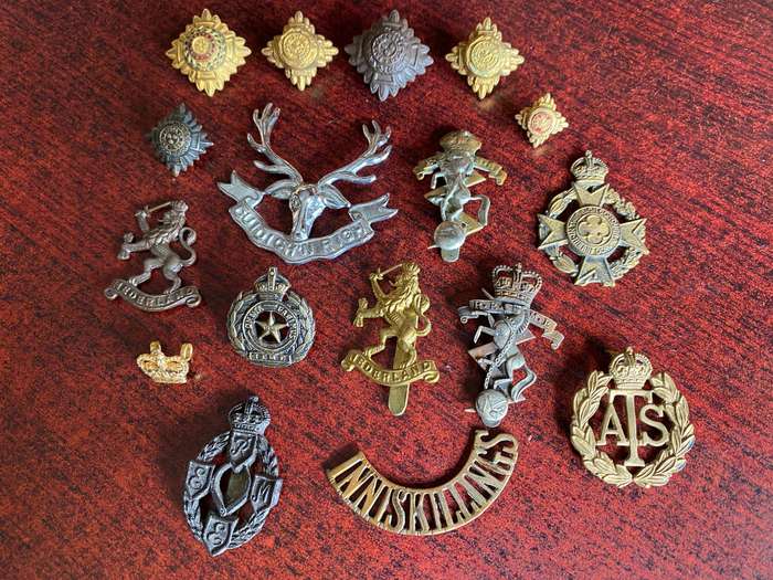 SELECTION OF BRITISH BADGES AND RANKS-SOME WITHOUT LUGS