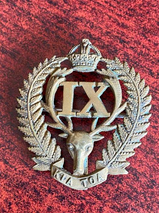9TH (WELLINGTON EAST COAST RIFLES) REGT. OF THE NEW ZEALAND ARMY- CAP BADGE