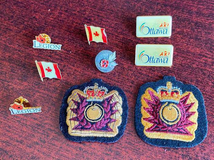 MIXED CANADIAN BADGES-SOLD TOGETHER- 9 IN TOTAL