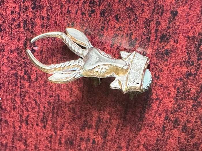 SA INF. CORPS BERET BADGE-GILDING METAL-WORN 1953 -1976- 2 X SCREW LUGS-SMALL VARIATION