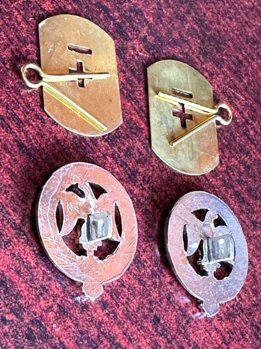 COLLAR BADGE PAIR OF THE ROYAL ANGLIAN REGT. (INF. REGT.) FORMED IN 1964-LUGS INTACT