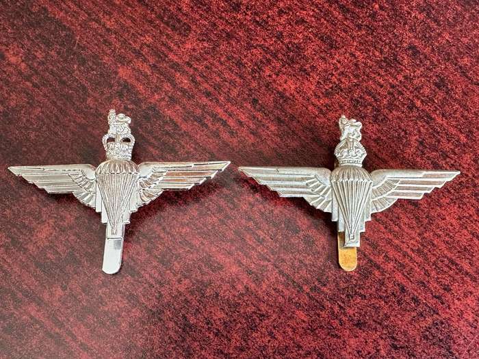 BRITISH PARACHUTE REGT. CAP BADGES-WW2 AND POST 1950'S