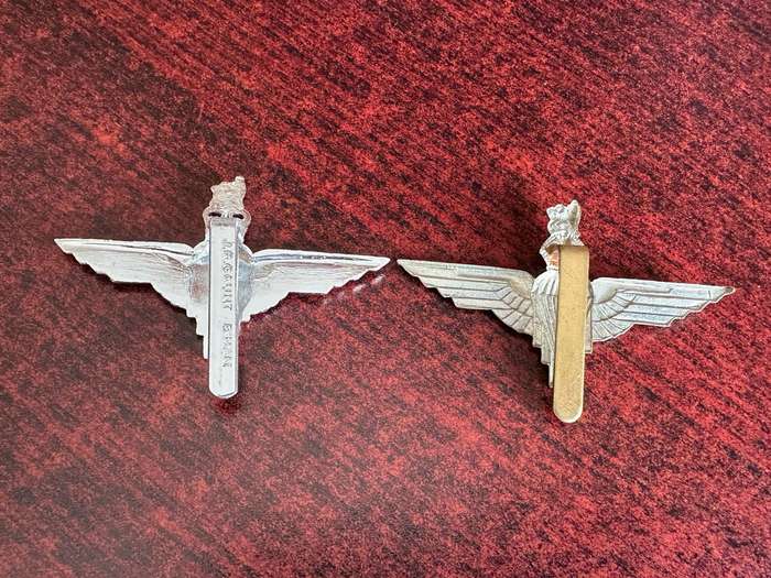 BRITISH PARACHUTE REGT. CAP BADGES-WW2 AND POST 1950'S