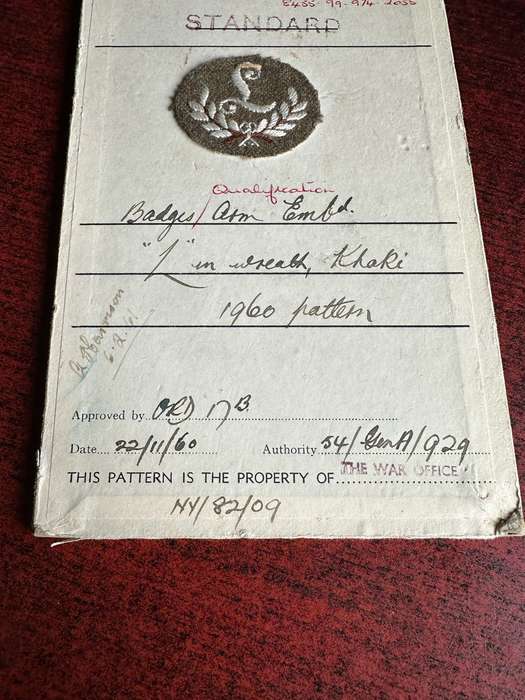 BRITISH PROFICIENCY BADGE-WITH ORIGINAL INSPECTION CARD