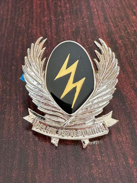 11 SA infantry battalion, chrome and enamel cap badge. Approved in 1993. 2x Screw lugs