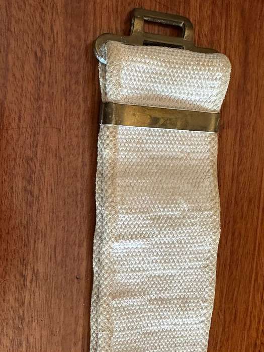 WW 2 webbing belt with brass fittings- extended length 132 cm.