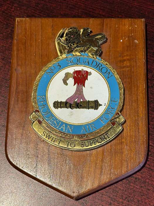 No 3 Squadron Rhodesian Air force plaque.