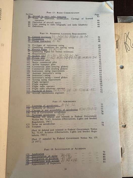 Federation of Rhodesia and Nyasaland air navigation regulations 1954. 103 Pages. Used but good and c