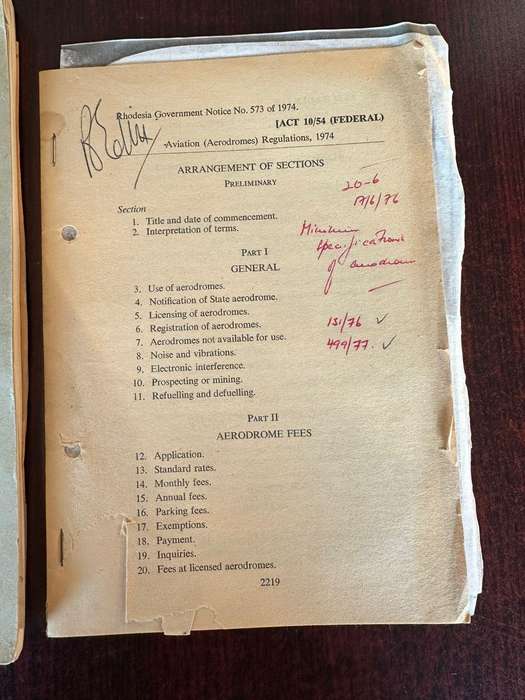 Federation of Rhodesia and Nyasaland air navigation regulations 1954. 103 Pages. Used but good and c