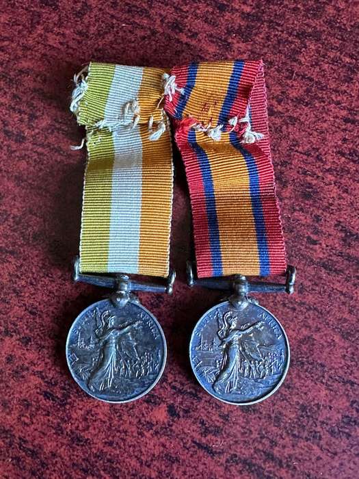 Authentic silver boer war , miniature QSA and KSA medals. Both with swivel suspenders.