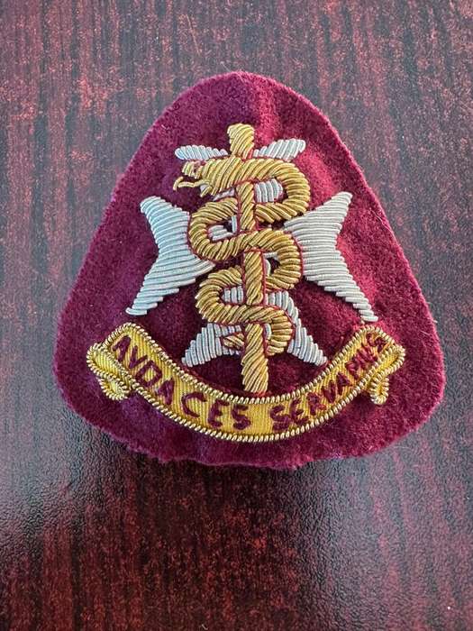 SA Military heallth services cap badge for senior officers 1980-2002. Bullion embroidered.