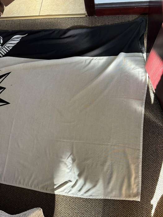 5 Recce Regt. original flag. Measures 180x120 cm. Used but in good condition. Cotton double sided.
