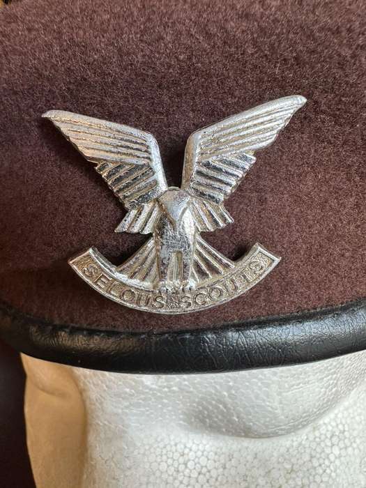 Rhodesian Selous Scouts beret with badge. Guaranteed original. Badge is also original anodised badge