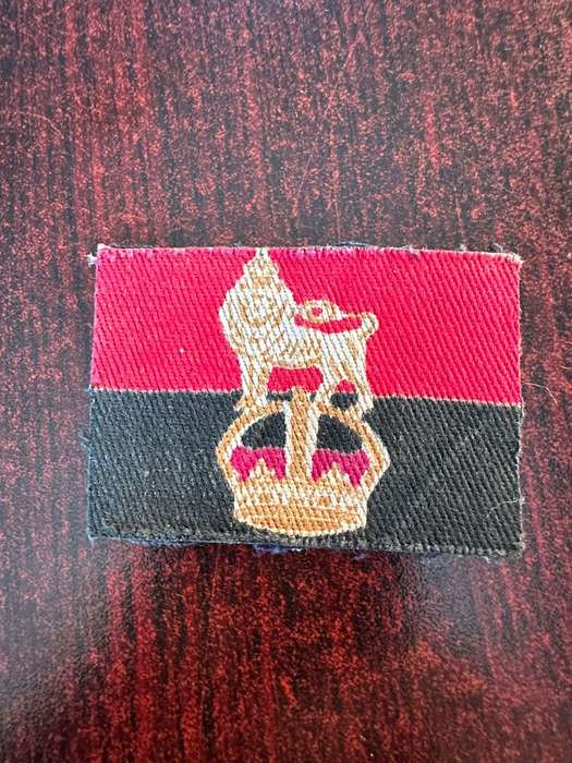 WW2 British war office controlled units arm flash. Kings crown.