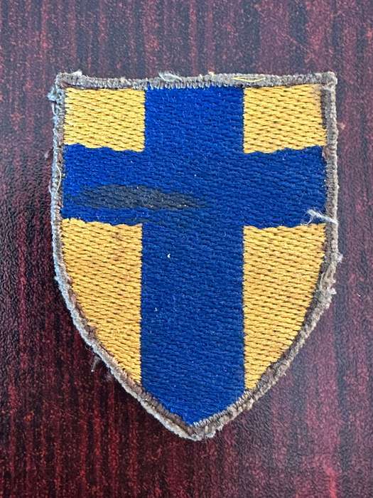 Original WW2 British Army cloth badge. Known as the HQ British Troops in the Low countries. Cloth fo