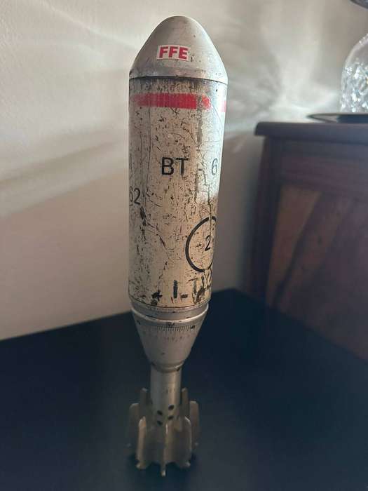 60 mm. illumination grenade. Height 32cm. Deactivated.