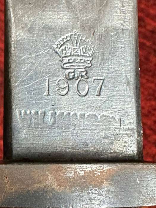 1907 Bayonet by Wilkinson with scabbard. Scabbard not in a good condition.