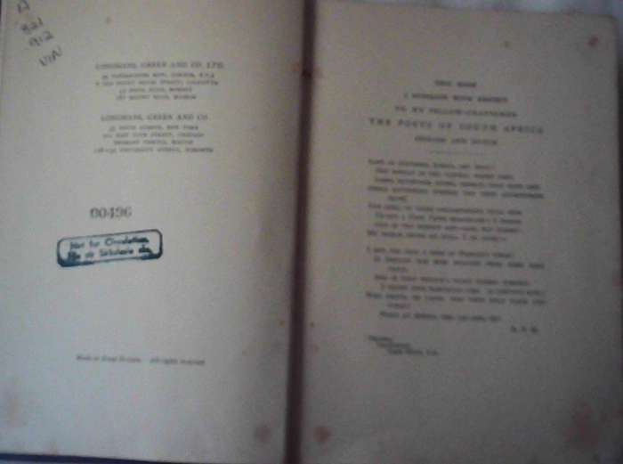 Poems Of A South African The Collcted Verse Of A. Vine Hall Illustrated Edition