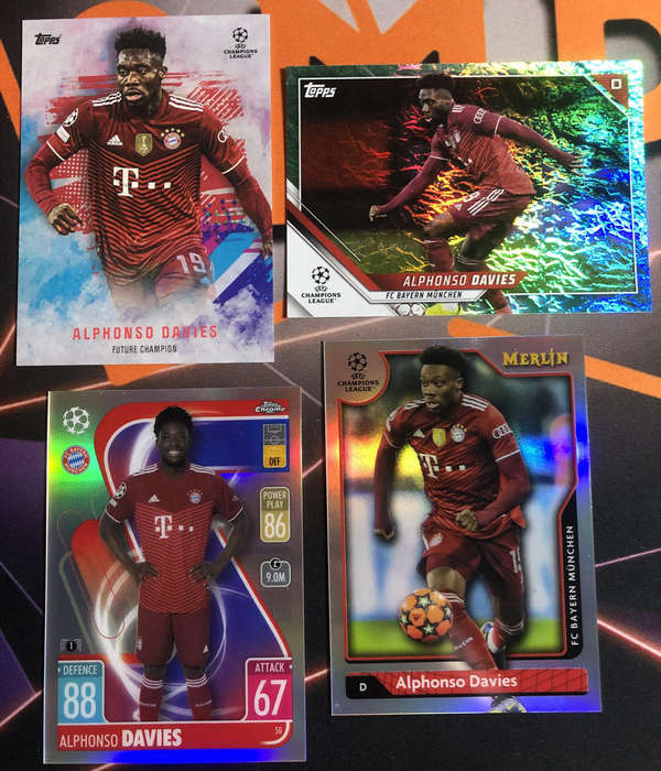 Alphonso Davies Very RARE Bundle of 4 Soccer trading cards