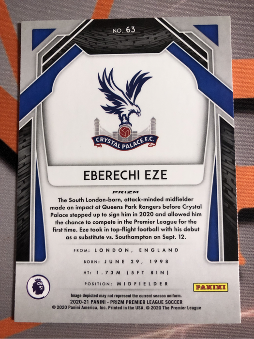 Eberechi Eze ULTRA Rare ROOKIE Tri-colour COLOUR MATCH Soccer trading card