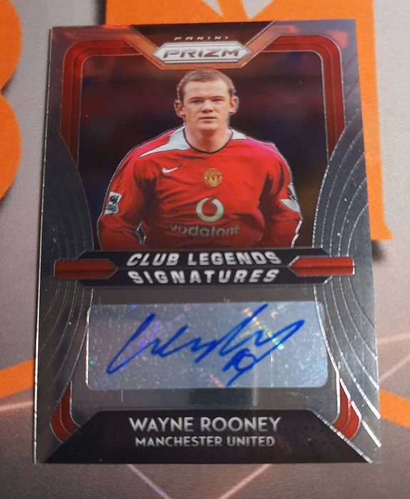 Wayne Rooney Autograph PRIZM 2020 Near mint Manchester United soccer trading card