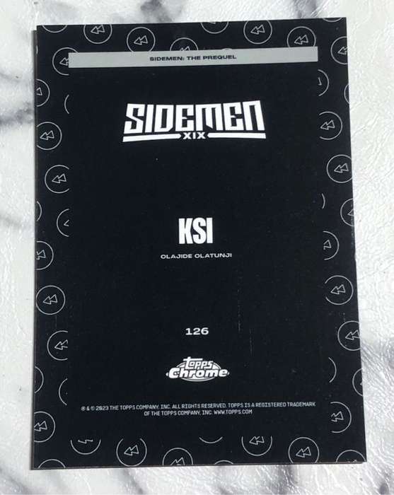 KSI Sidemen Topps Chrome 2023 trading card
