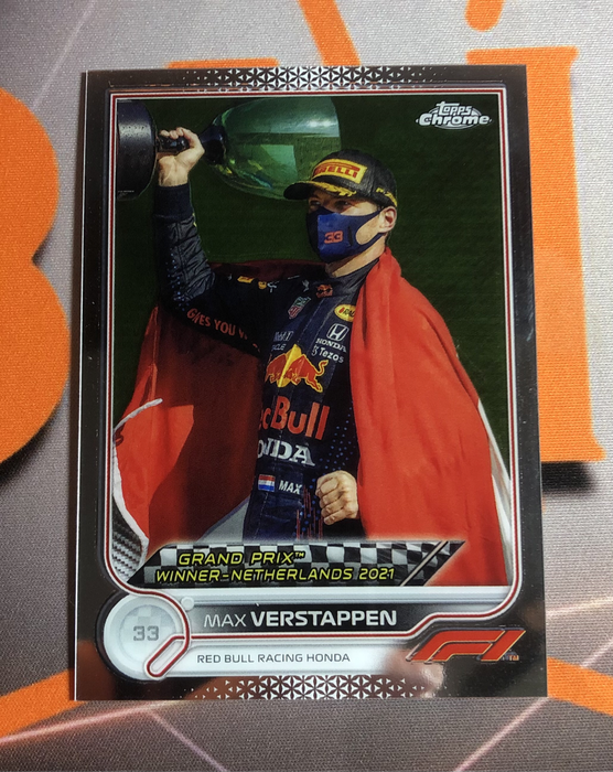 Max Verstappen RARE Formula One 2022 Topps Chrome F1 trading card