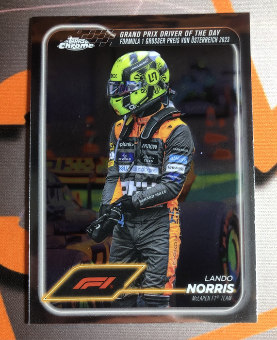 Lando Norris RARE Formula One 2024 F1 Topps Chrome trading card