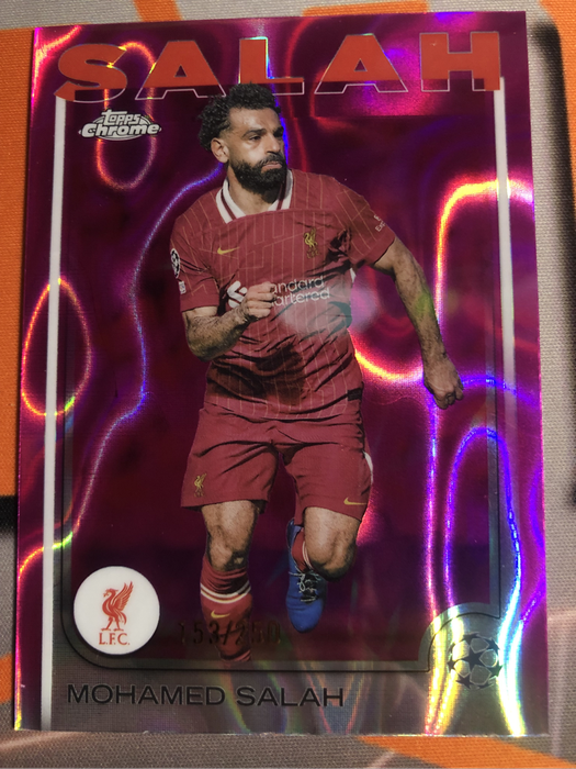 Mohamed Salah NUMBERED out of 250 PINK LAVA Topps Soccer trading card
