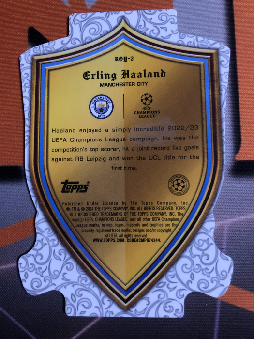 Erling Haaland SSP SCORE Crown Die Cut 2024 Soccer trading card