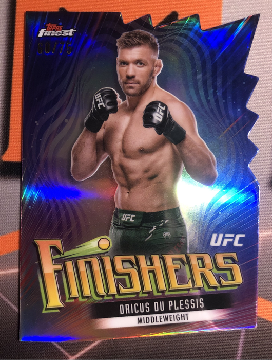 Dricus Du Plesis FINISHERS Numbered out of 75 RARE Die Cut Topps 2024 UFC trading card