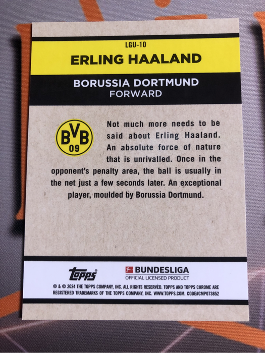 Erling Haaland Rare Topps Bundesliga Chrome 2024 Soccer trading card