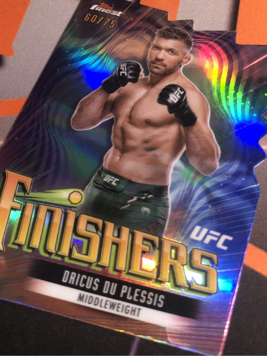 Dricus Du Plesis FINISHERS Numbered out of 75 RARE Die Cut Topps 2024 UFC trading card