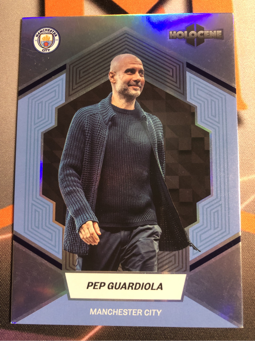 Pep Guardiola NUMBERED out of 199 Daka Holocene Soccer trading card 