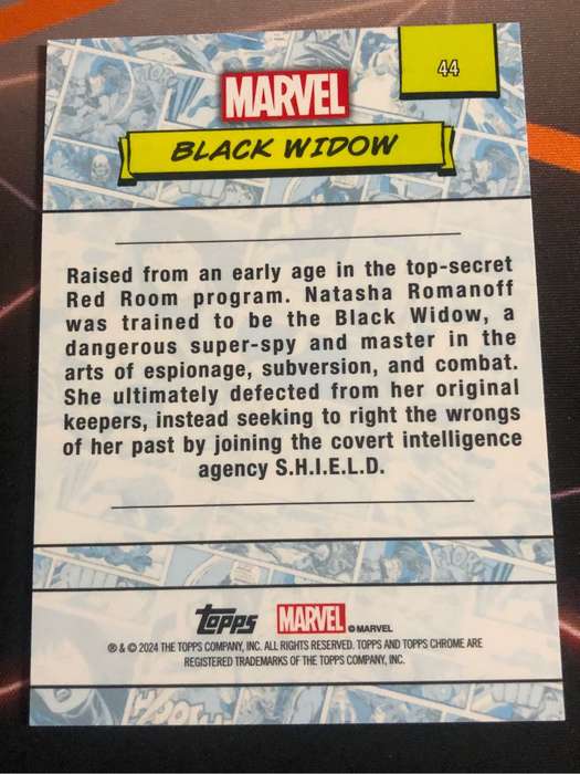 Black Widow Topps Chrome 2024 Marvel trading card