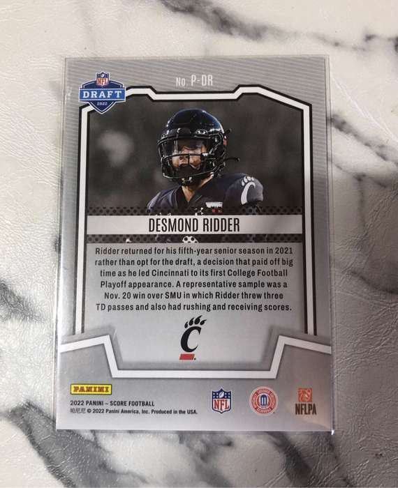 Desmond Ridder ROOKIE Score 2022 Potential American Football trading card