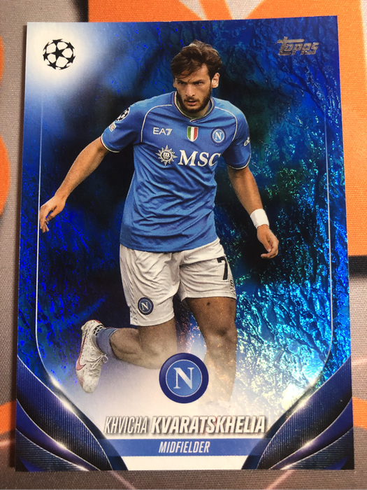 Khvicha Kvaratskhela NUMBERED out of 175 Colour match Topps 2024 soccer trading card