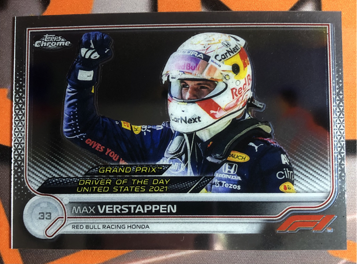 Max Verstappen RARE Formula One 2022 Topps Chrome F1 trading card
