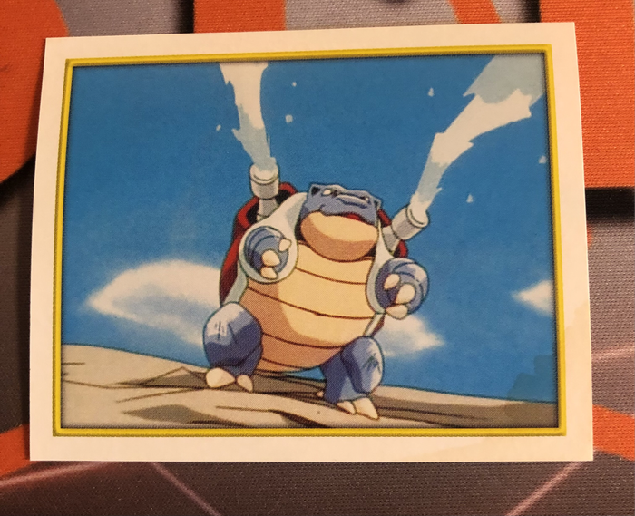 Blastoise Pokemon Vintage 2000's Topps Merlin sticker  Unstuck Near mint condition