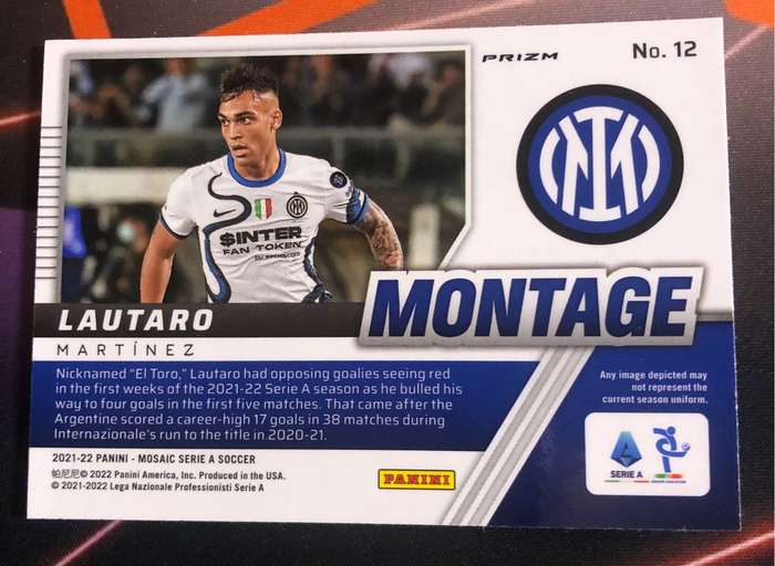 Lutaro Martinez Mirror REFRACTOR Mosaic 2020 Soccer trading card