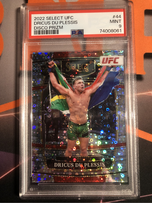 Dricus Du Plesis ROOKIE PSA 9 graded SPECKLE (POP 1) SELECT 2022 UFC trading card