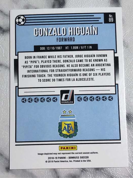 Gonzalo Higuain Super RARE 2019 Donruss Soccer trading card
