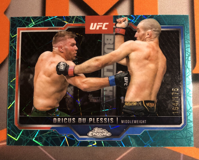 Dricus Du Plesis NUMBERED out of 175 Teal Lazer Topps Chrome 2025 UFC trading card
