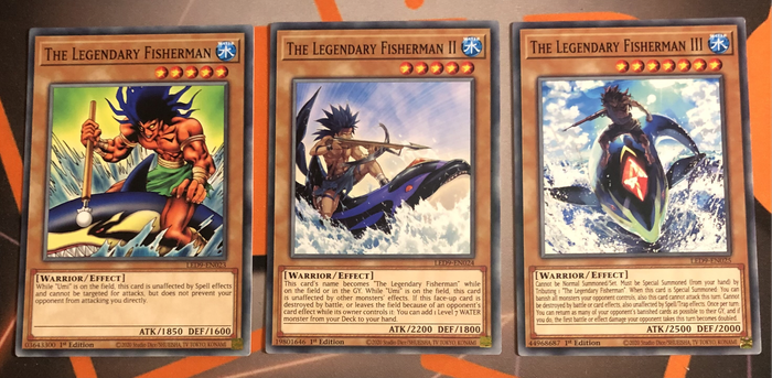 The Legendary Fisherman 1,2 & 3 BUNDLE of 3 YuGiOh trading cards