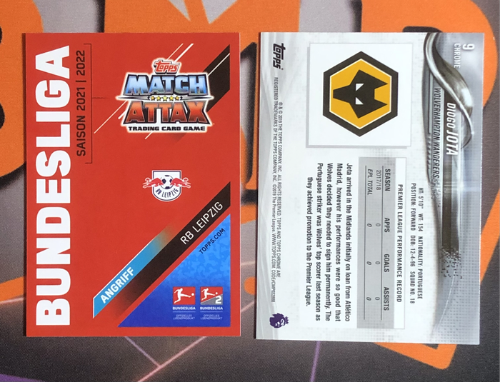 Diogo Jota & BROTHER 2 Soccer trading card bundle (RIP)