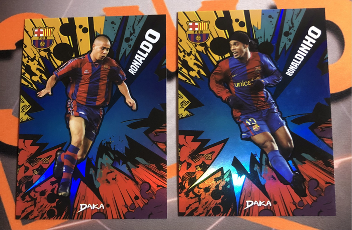 Ronaldo & Ronaldinho BUNDLE of KABOOM design  DAKA Soccer trading cards