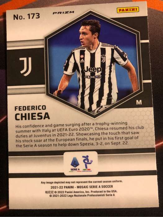 Federico Chiesa REFRACTOR Serie A Mosaic 2021 soccer trading card
