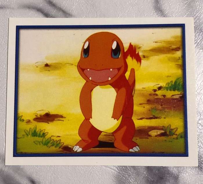 Charmander Very RARE Unstuck Pokemon sticker #80 Topps Merlin 2000