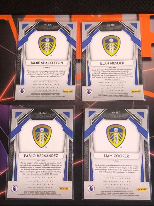 LEEDS Bundle of 4 RARE Green breakaway Prizm 2020 soccer trading cards